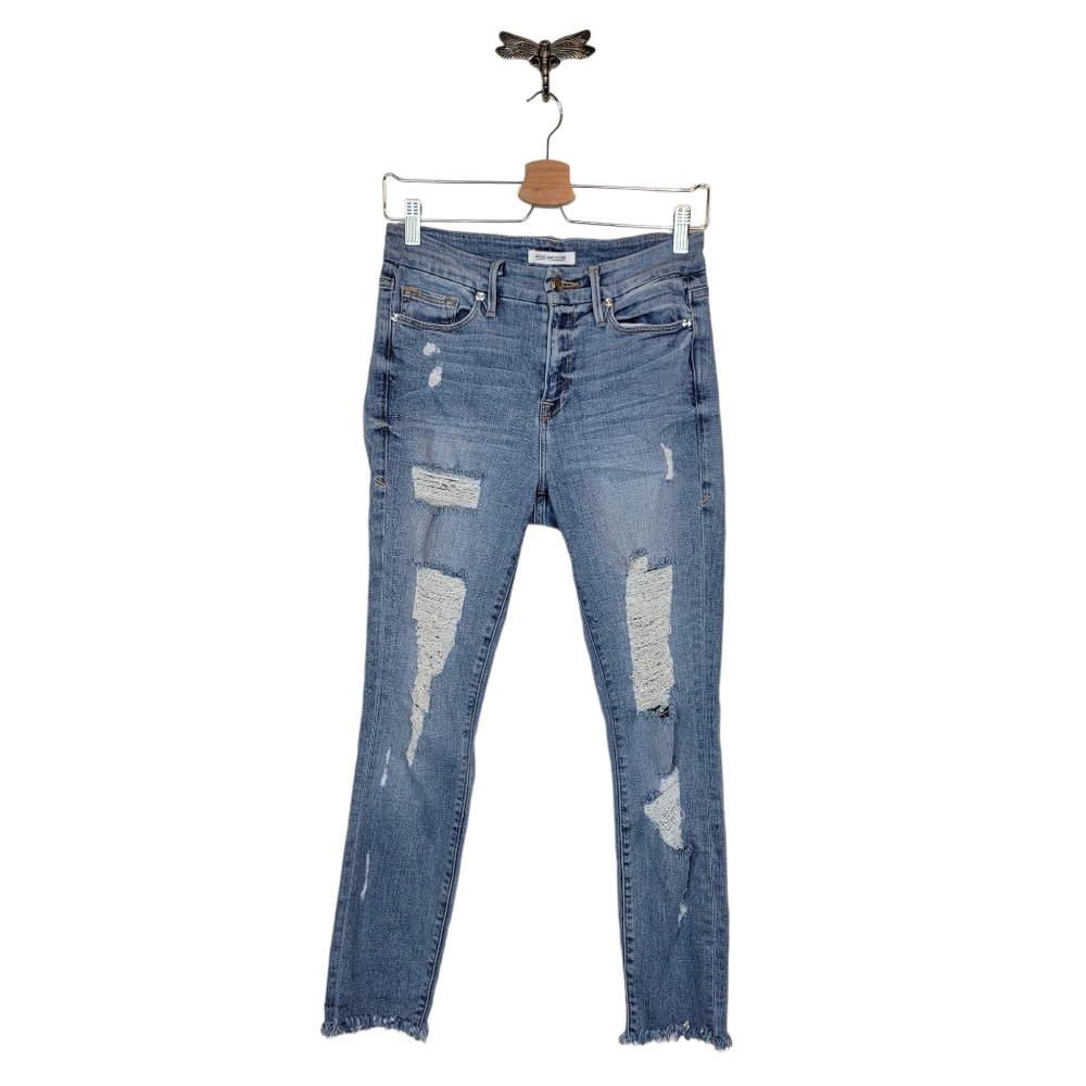 Good American Good Legs Distressed Skinny Jean 4/27 - Picture 2 of 12